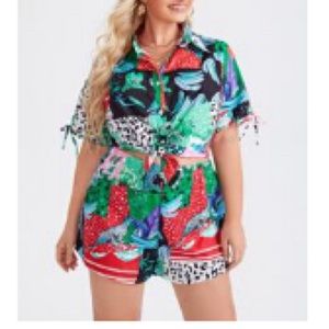 Shein curve 2pc short set